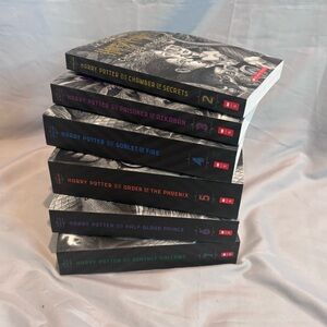 Harry Potter Paper Back Books 2 - 7 Brian Selznick Art Jk Rowling Chamber +